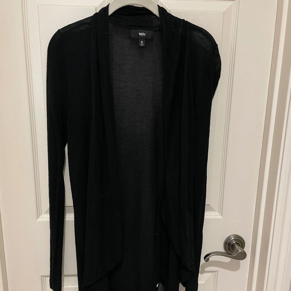 Black mid length lightweight knit sweater size S